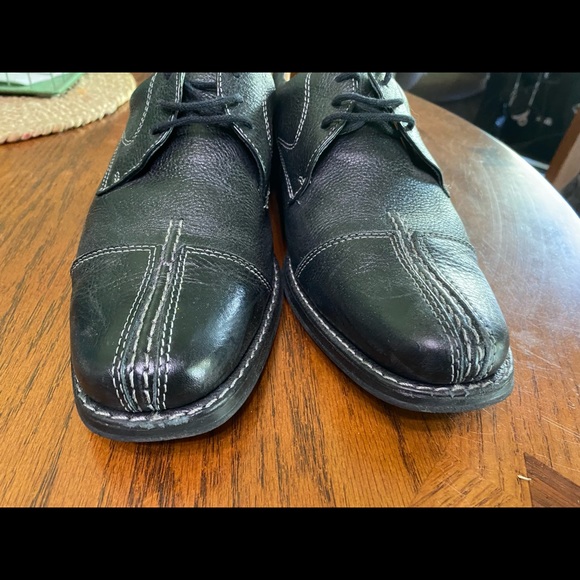 Sandro Comfort Soft & Gel Men's 8.5 Black Leather Oxford Shoes - Picture 2 of 9